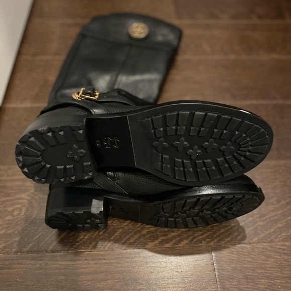 Tory Burch Black Leather Knee Length Boots Size 8M - Picture 6 of 6